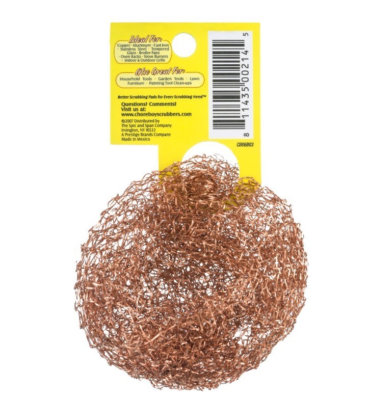 15 Pcs Chore Boy Copper Scrubbers, Rust Free for Pots and Pans 100% Pure Copper
