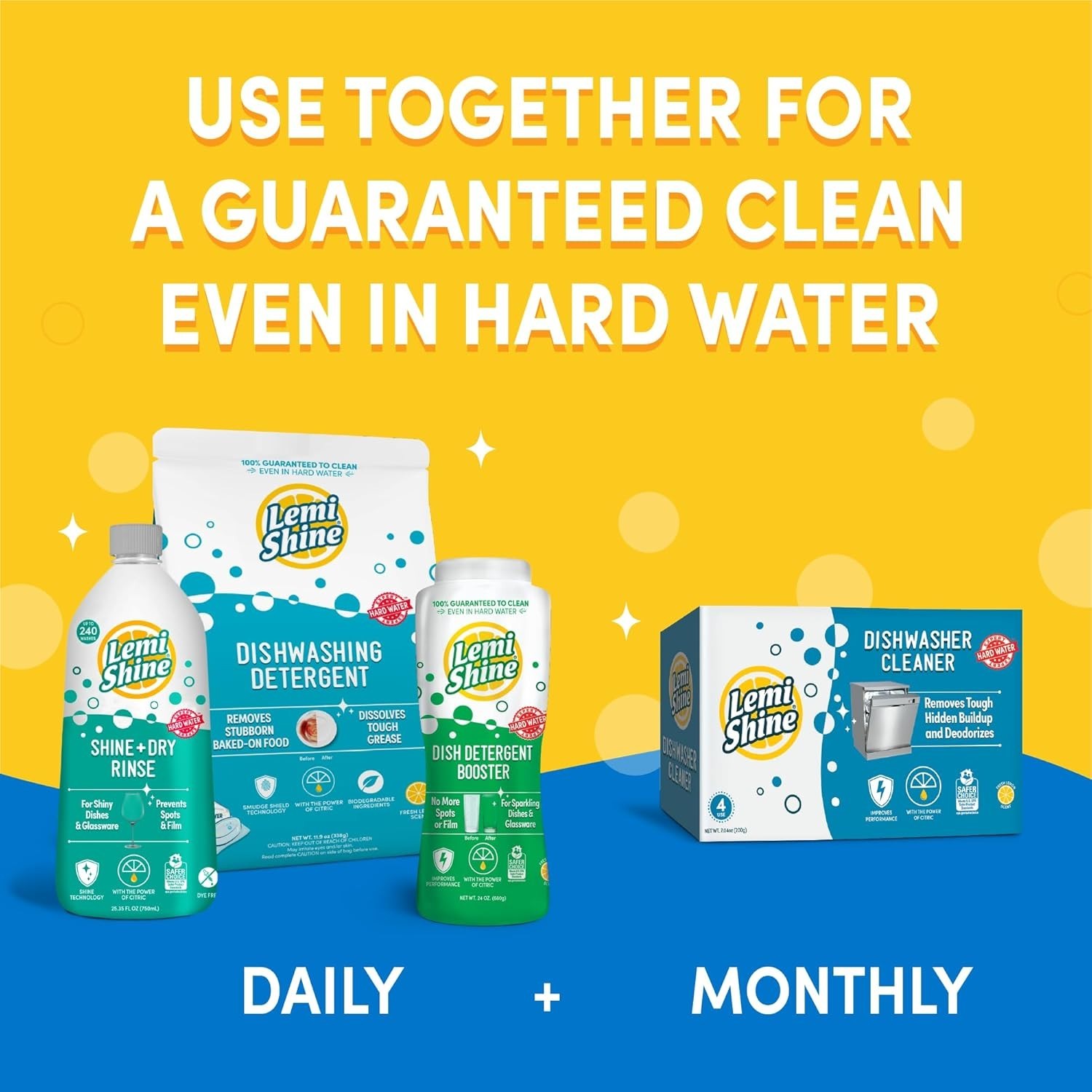 Shine and Dry Natural Dishwasher Rinse Aid – Hard Water Stain Remover – 25.35…