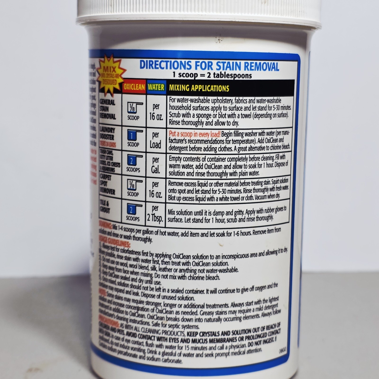 NOS OxiClean Stain Remover Powder 1.5 Lb Cleaning Laundry 2002 Orange Glo
