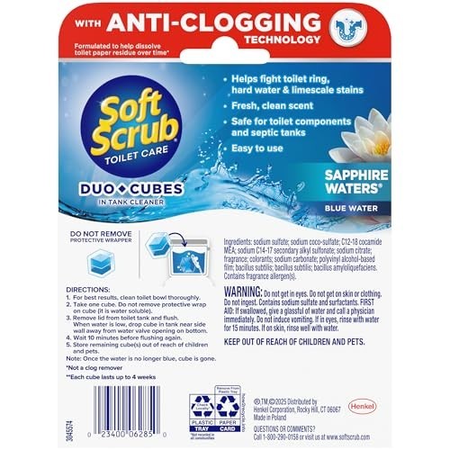 In-Tank Toilet Cleaner DuoCubes, 2ct Sapphire Waters, 7 Pack – Powerful Odor Con