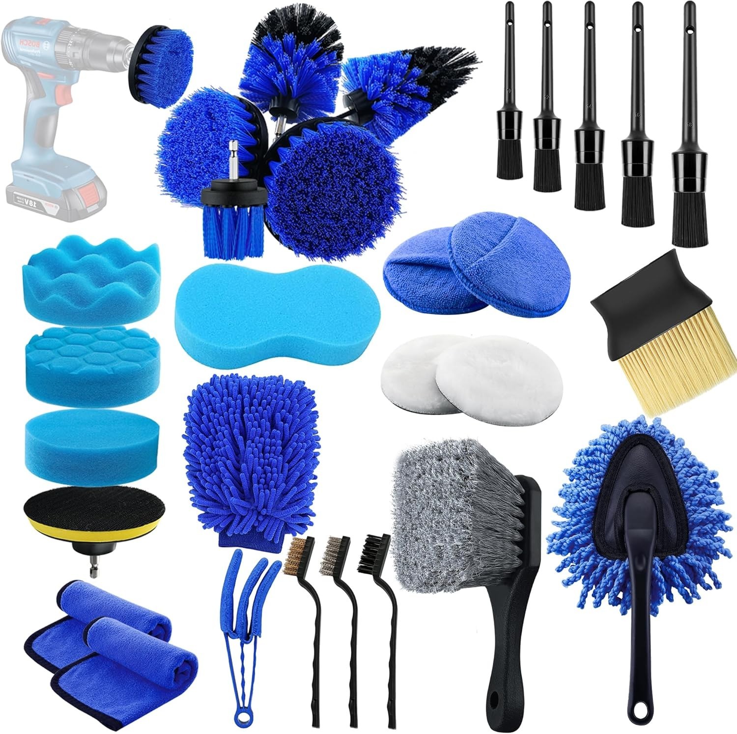 Car Detailing Kit Car Cleaning Tools Set Exterior Interior Wheels 29pcs