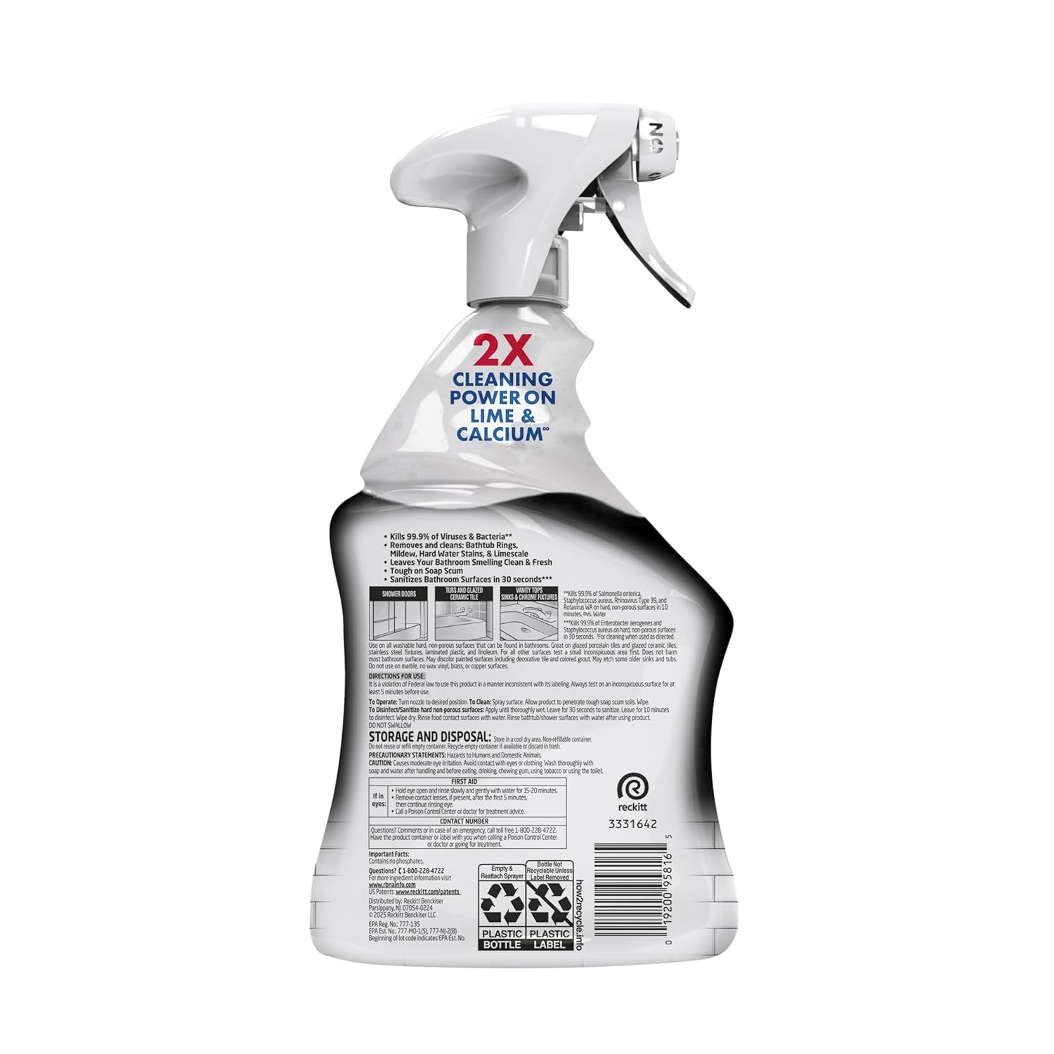 Lysol Power Limescale Remover Bathroom Cleaner Spray Hard Water Stain Remover