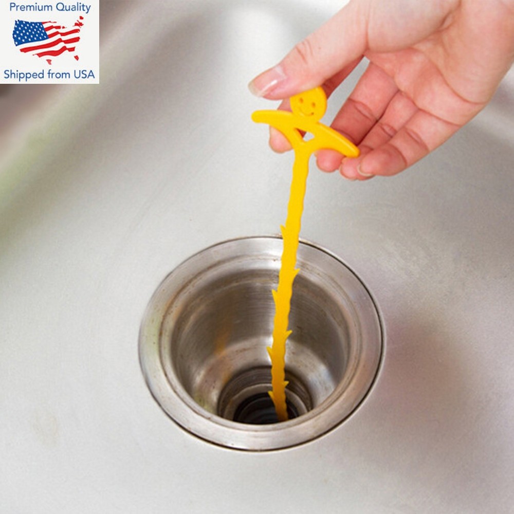 Drain Stick Hair Clog Remover Plastic Hook Hand Snake Easy Plumbing Pipe UnBlock