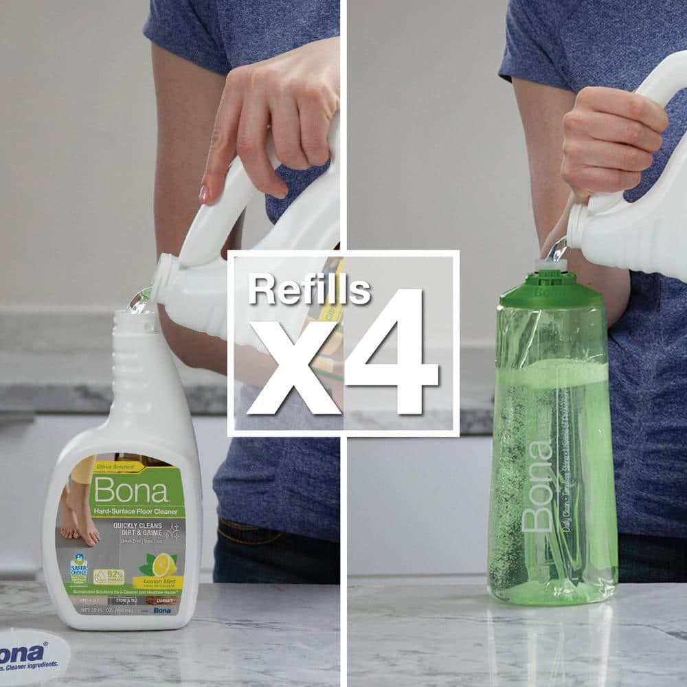 Bona Floor Cleaner Refill 128oz Lemon Mint for Tile Laminate Vinyl Stone Safe