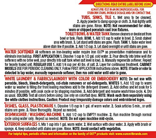 Iron OUT Powder Rust Stain 1.17 Ounce (Pack of 6), 12 oz. Bottle, 6 Pack