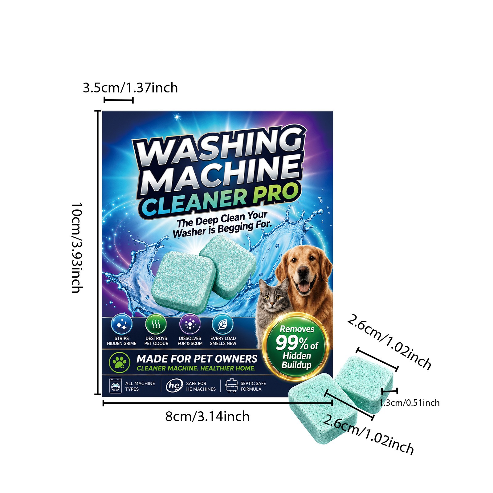 Washing Machine Cleaner Pro, Prime Drum Washing Machine Cleaner 12 TABLETS
