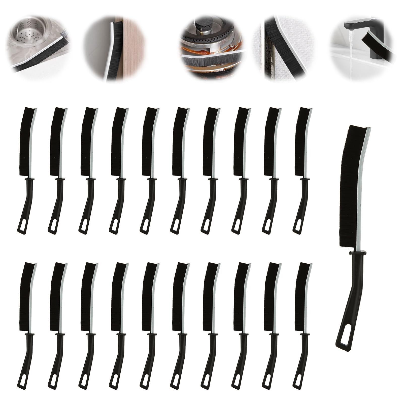 30 PCS Hard Bristle Crevice Cleaning Brush Corners Cleaning Brush Tool Slim G…