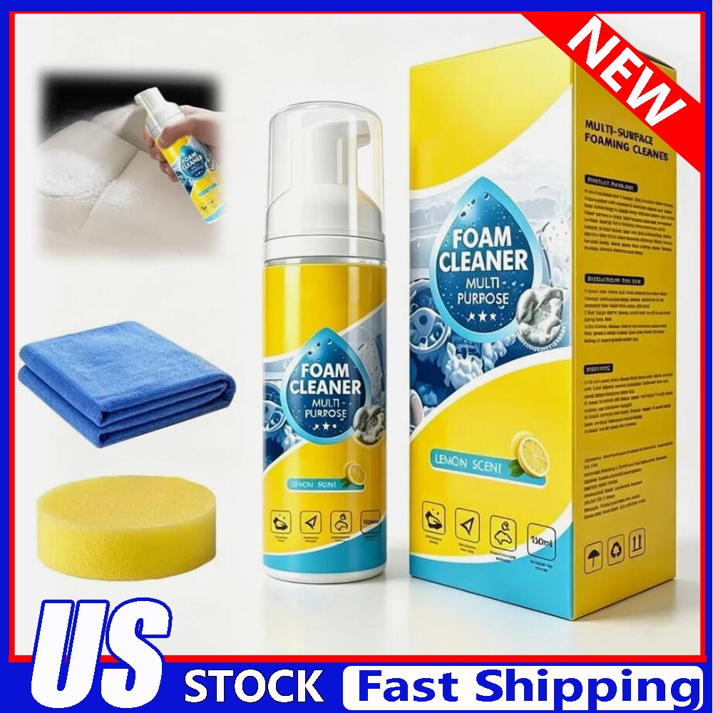 4-in-1 Multi-Enzyme Foam Cleaner, Deep Cleaning Spray for Car Kitchen Bathroom