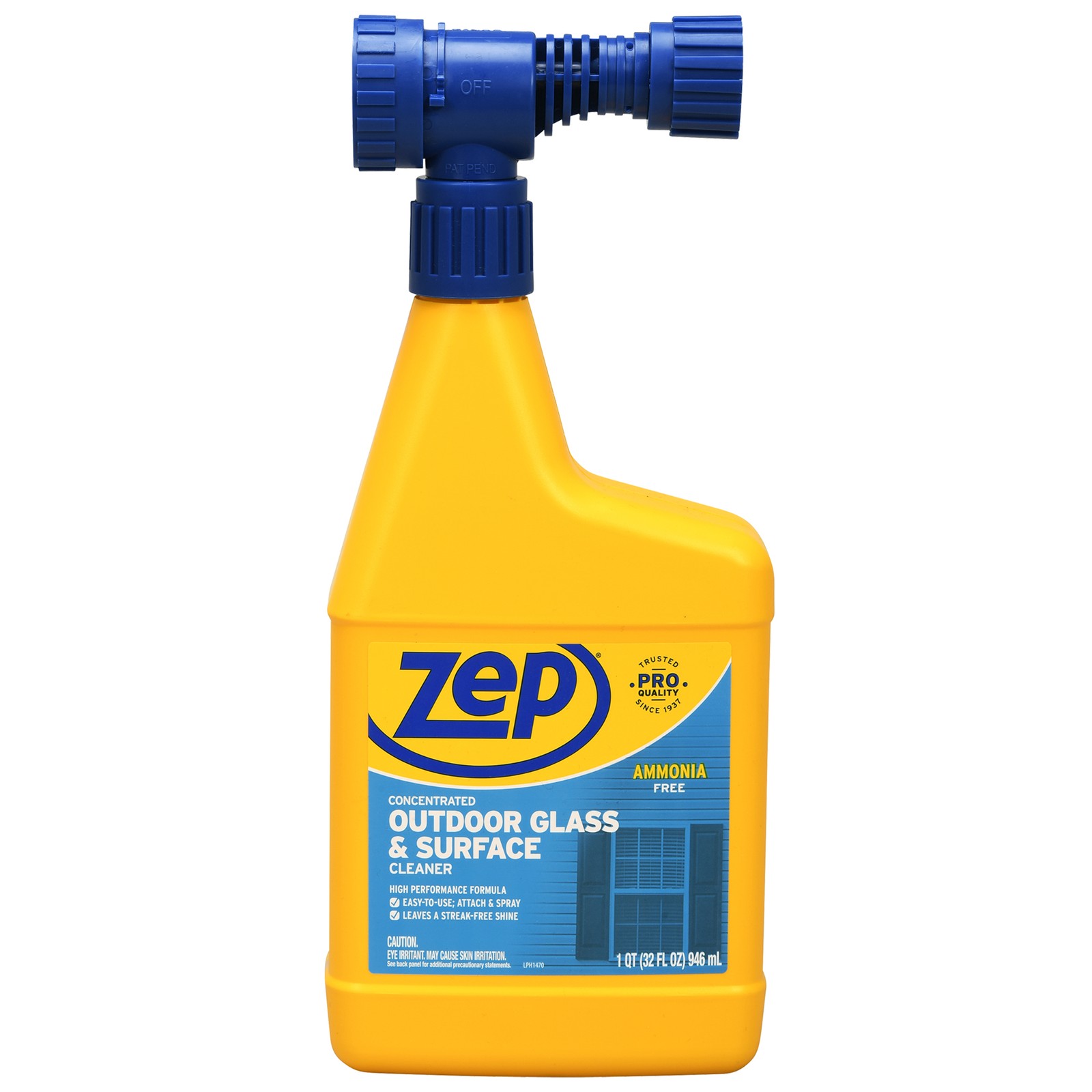 Zep Hose End Outdoor Glass and Surface Cleaner – 32 oz (Case of 6) – U49910 –