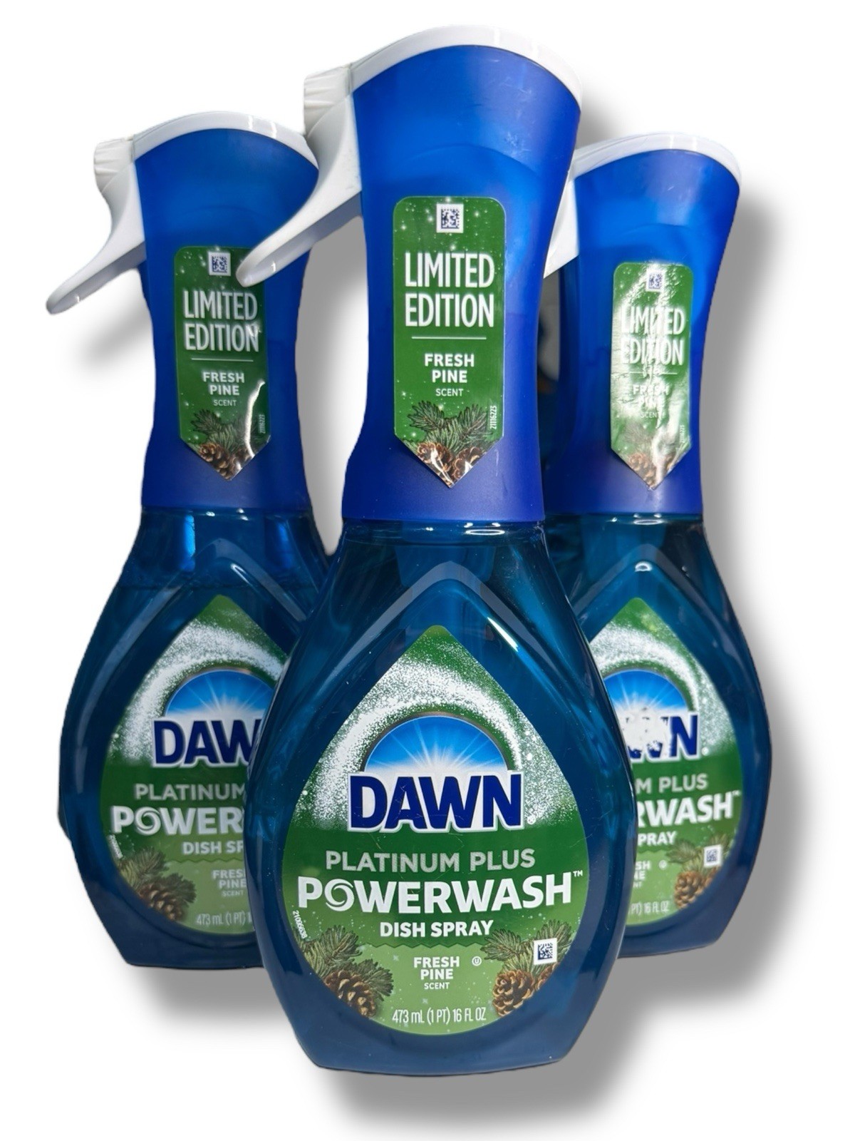 3x Dawn Platinum Plus Powerwash Dish Spray Fresh Pine Scent LIMITED EDITION 16oz