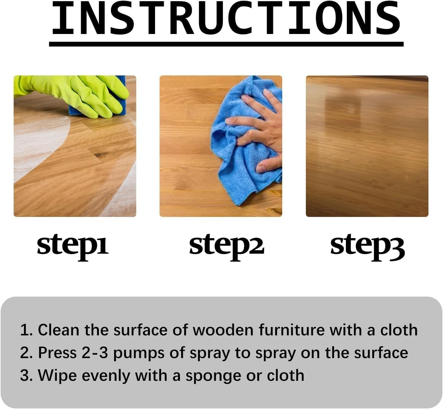 2-Pack Natural Beeswax Wood Polish Spray – Enhance & Protect Furniture Naturally