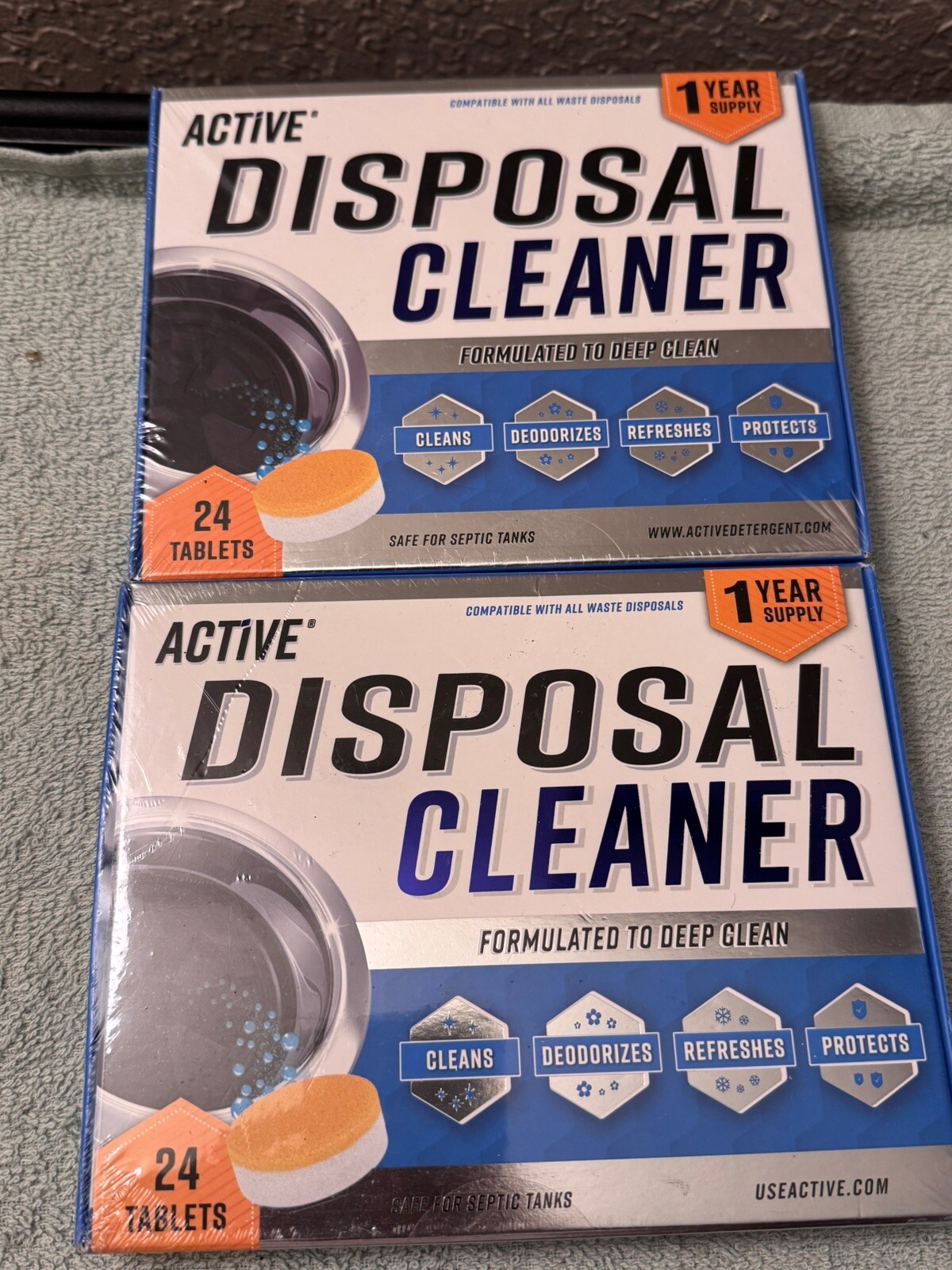 2x Active Garbage Disposal Cleaner Deodorizer Tablets 24 Tablets Ea Citrus Scent