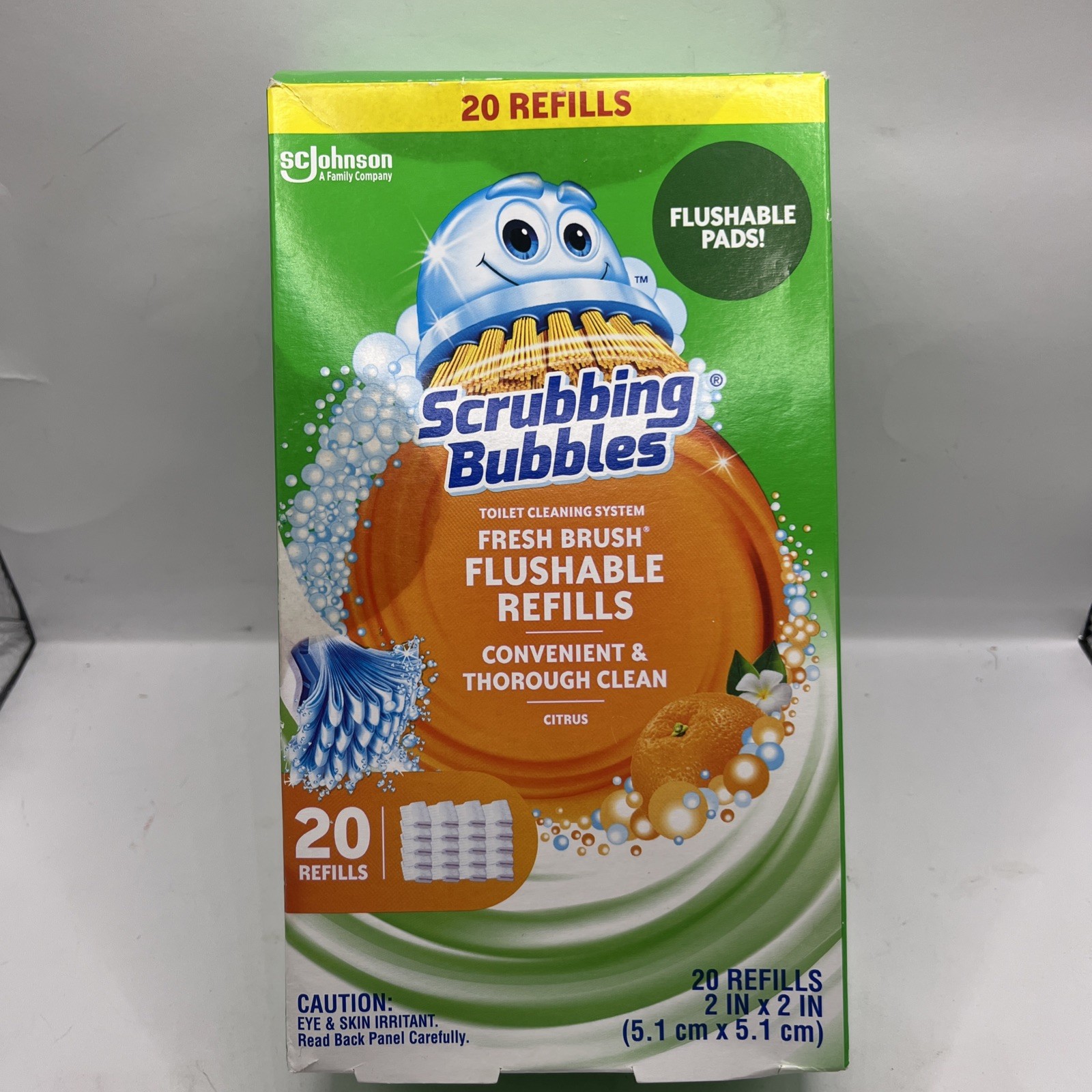Scrubbing Bubbles Flushable Refills For Fresh Brush. Citrus Scent 20 Refills New