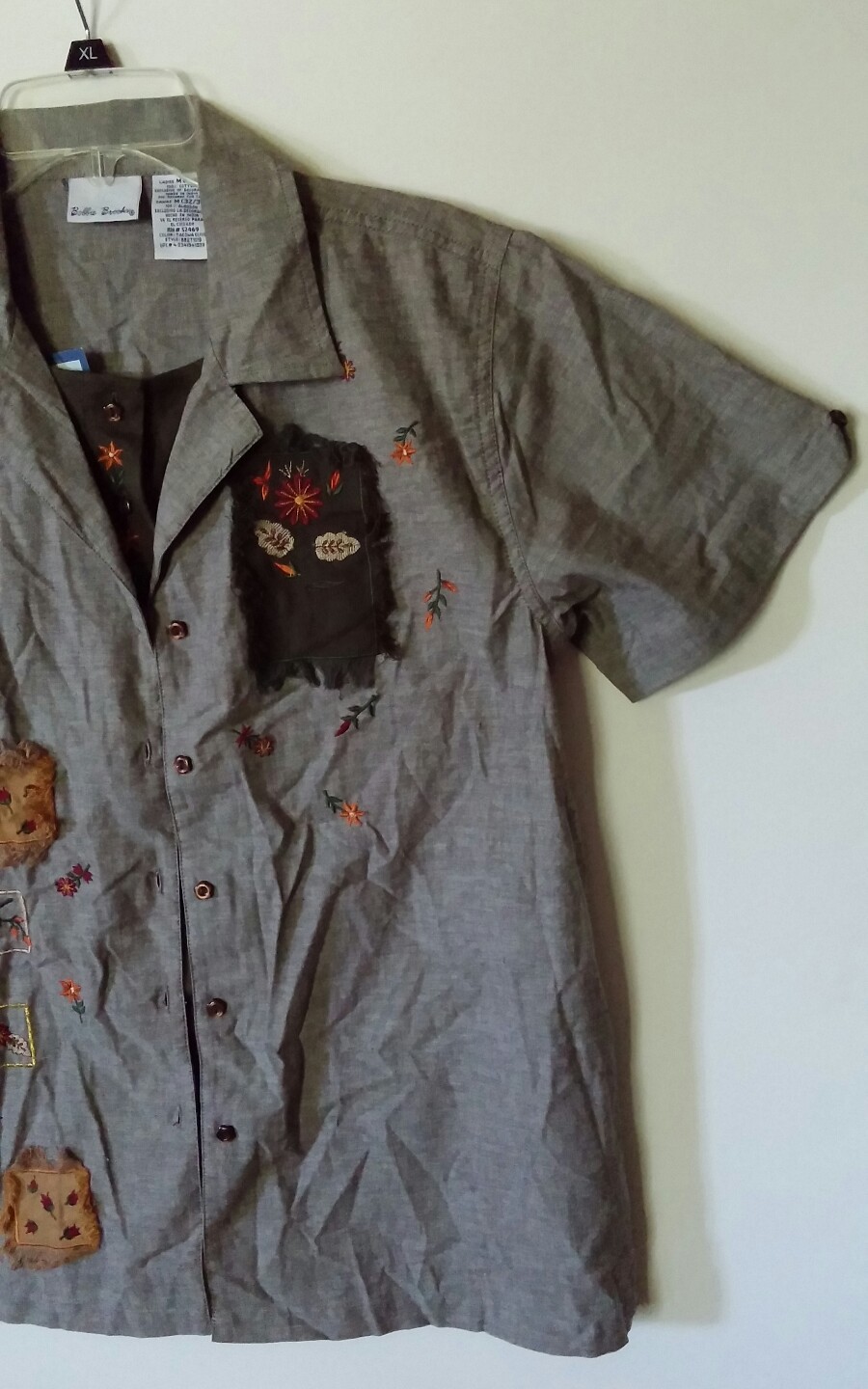 BOBBIE BROOKS LADIES LAYERED-LOOK SHIRT TACOMA OLIVE SIZE MEDIUM 100% COTTON NWT