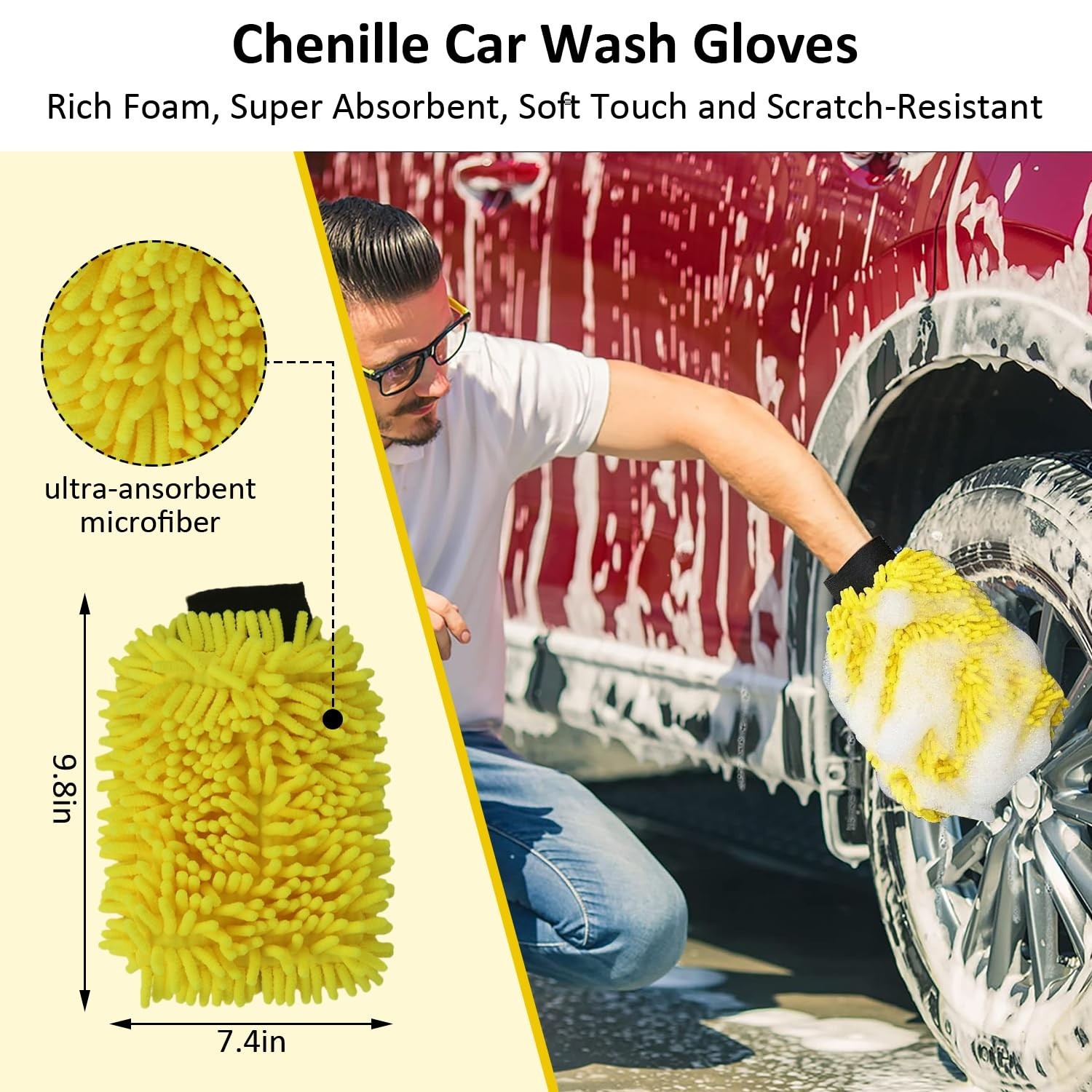 10Pcs Car Wash Detailing Kit Cleaning Kits,with Collapsible Bucket Wash Mitt …