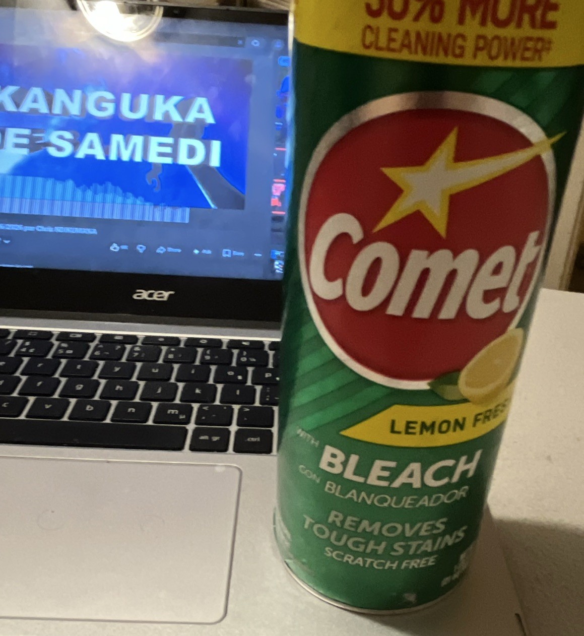 Comet Lemon Scent Bleach Powder Cleanser Scratch Free 21 oz, 50% More units12
