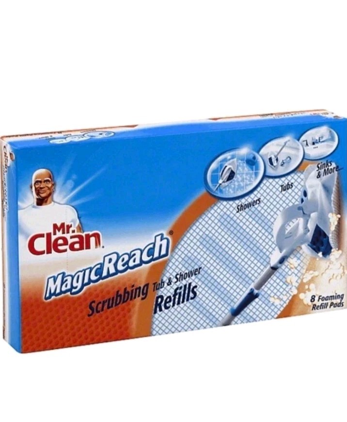 Mr. Clean Magic Reach Scrubbing Tub And Shower 8 Foaming Refill Pads