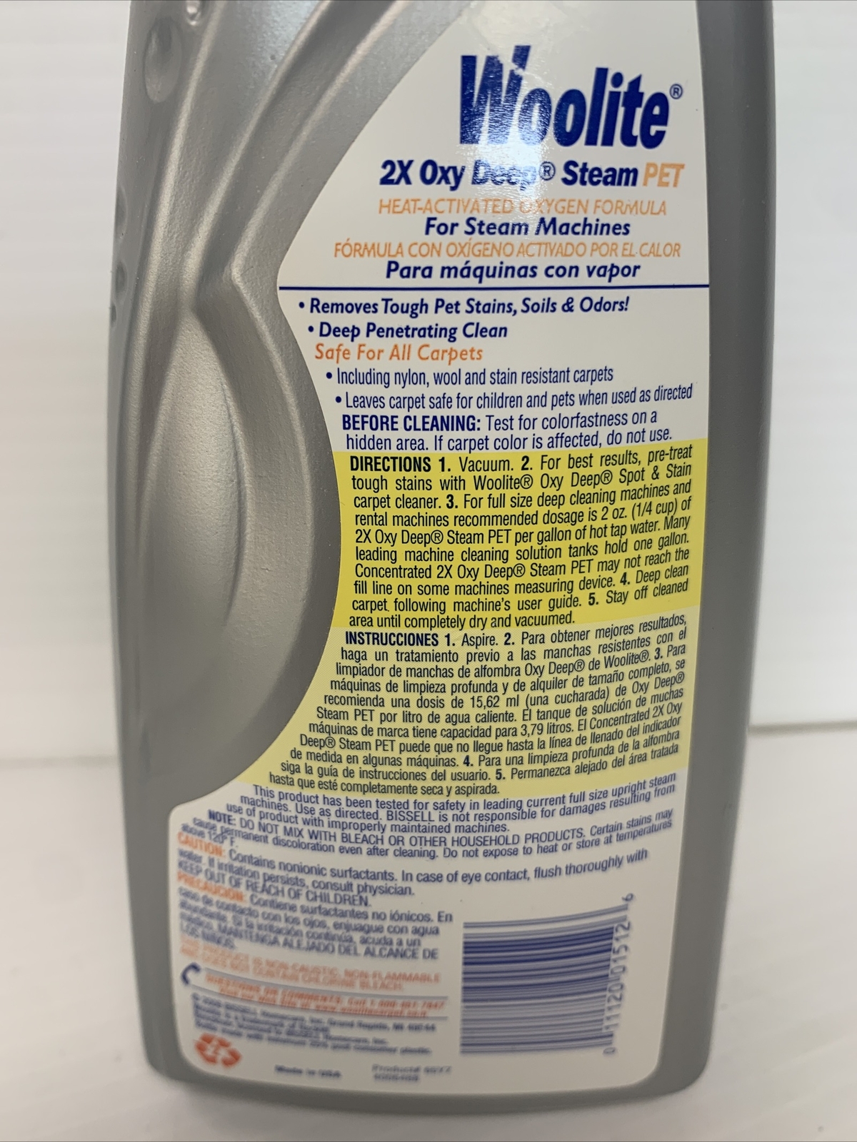 Woolite 2X Oxy Deep Steam Pet Carpet Cleaner 20 Ounces Concentrate, Makes 10 Gal