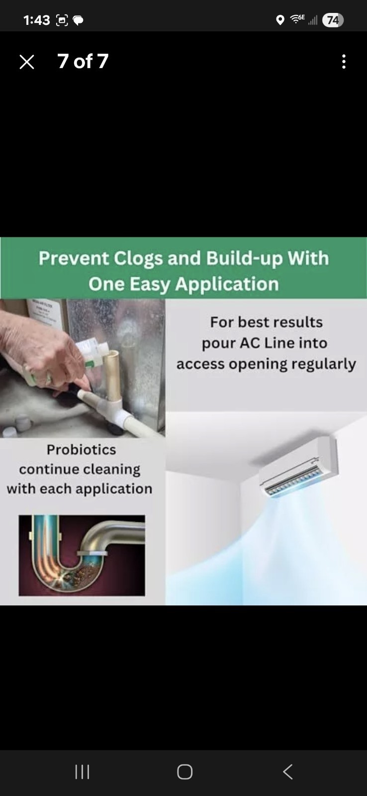 2 Pack AC Drain Line Cleaner HVAC and Condensate Line 8 Fl Oz Bottles
