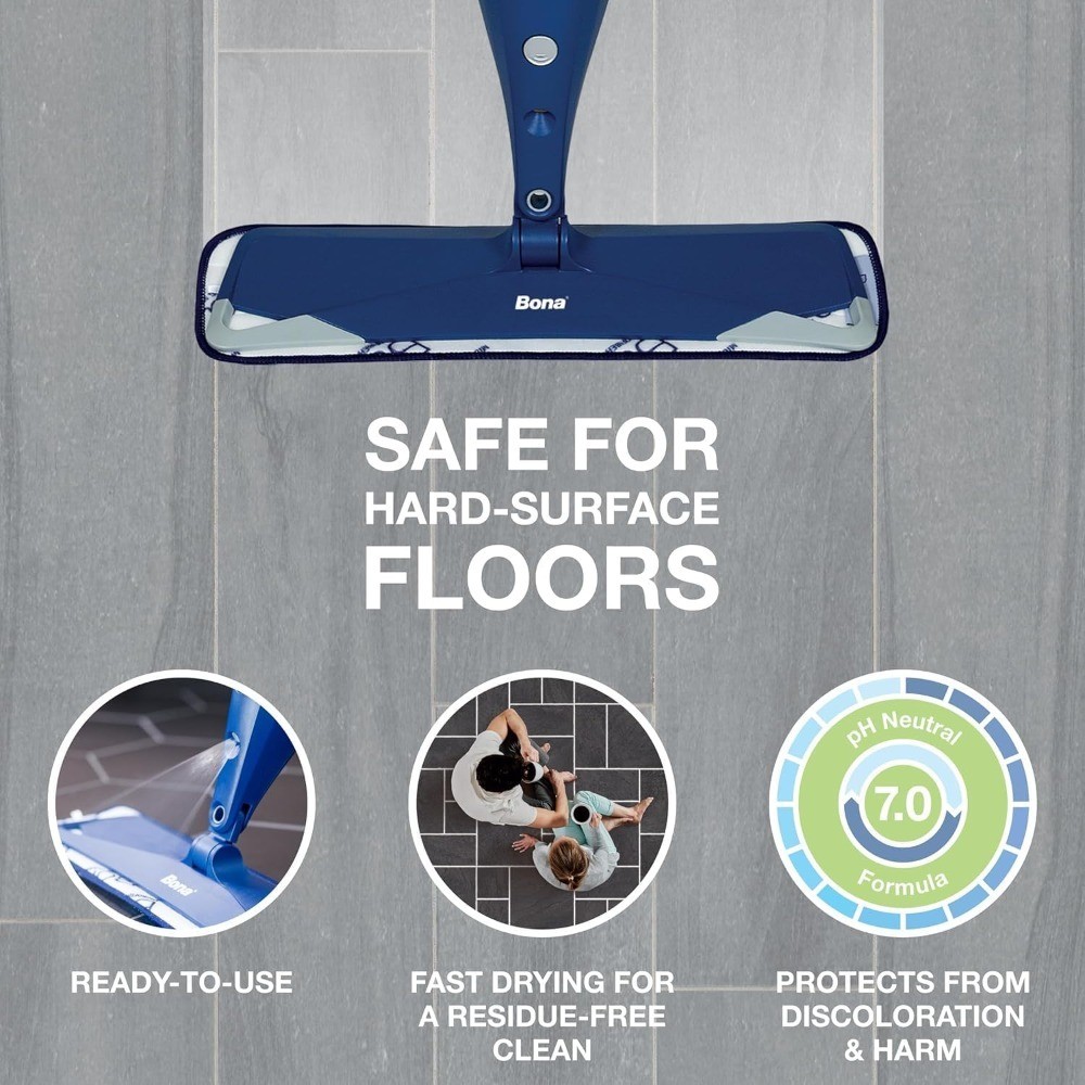 Refillable Multi-Surface Hard Floor Cleaner Spray Mop Cartridge 34 fl oz