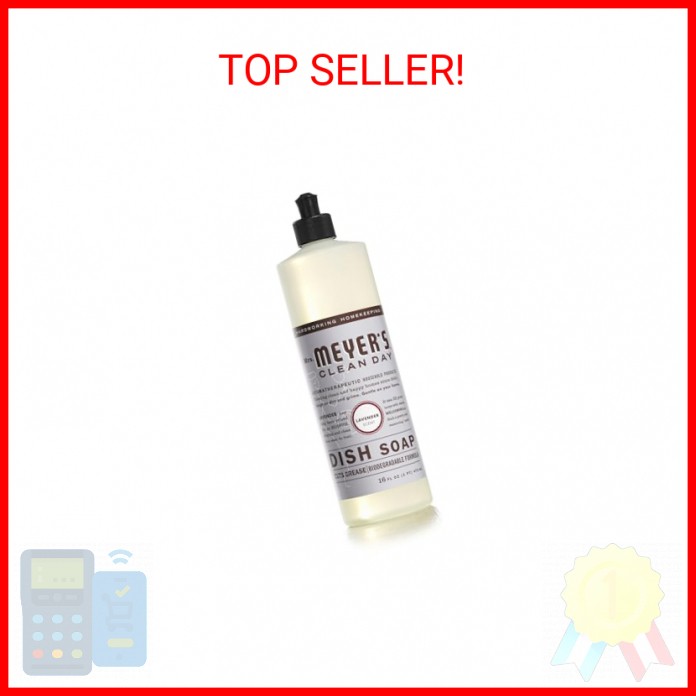 MRS. MEYER’S CLEAN DAY Liquid Dish Soap, Lavender Scent, 16 Ounce Bottle