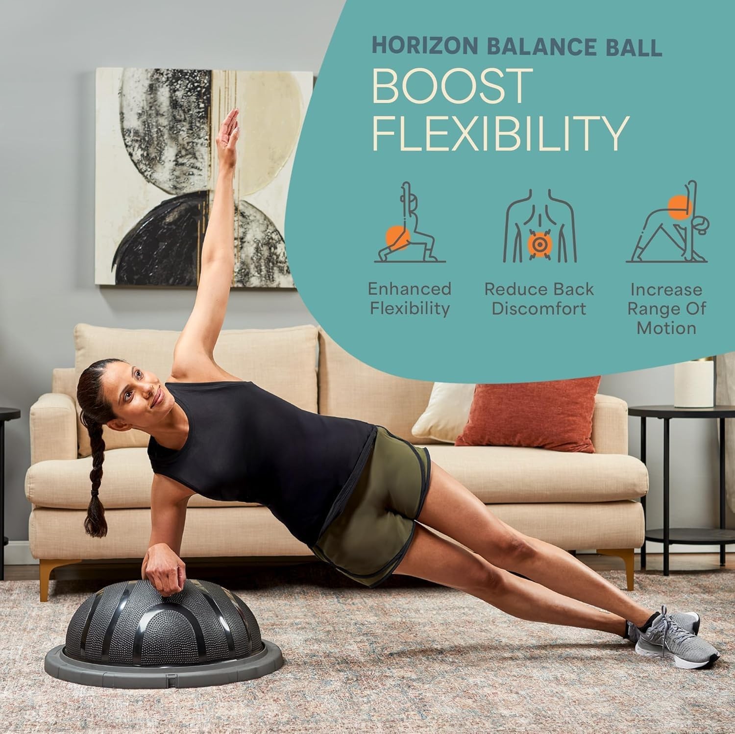 LifePro Horizon Half Balance Ball Trainer with 440 lb Capacity | Stability Bal