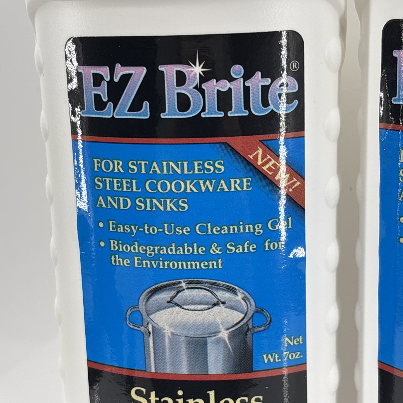EZ Brite Stainless Steel Cookware & Sinks Cleaner Cleaning Gel 7oz (Lot Of 2)