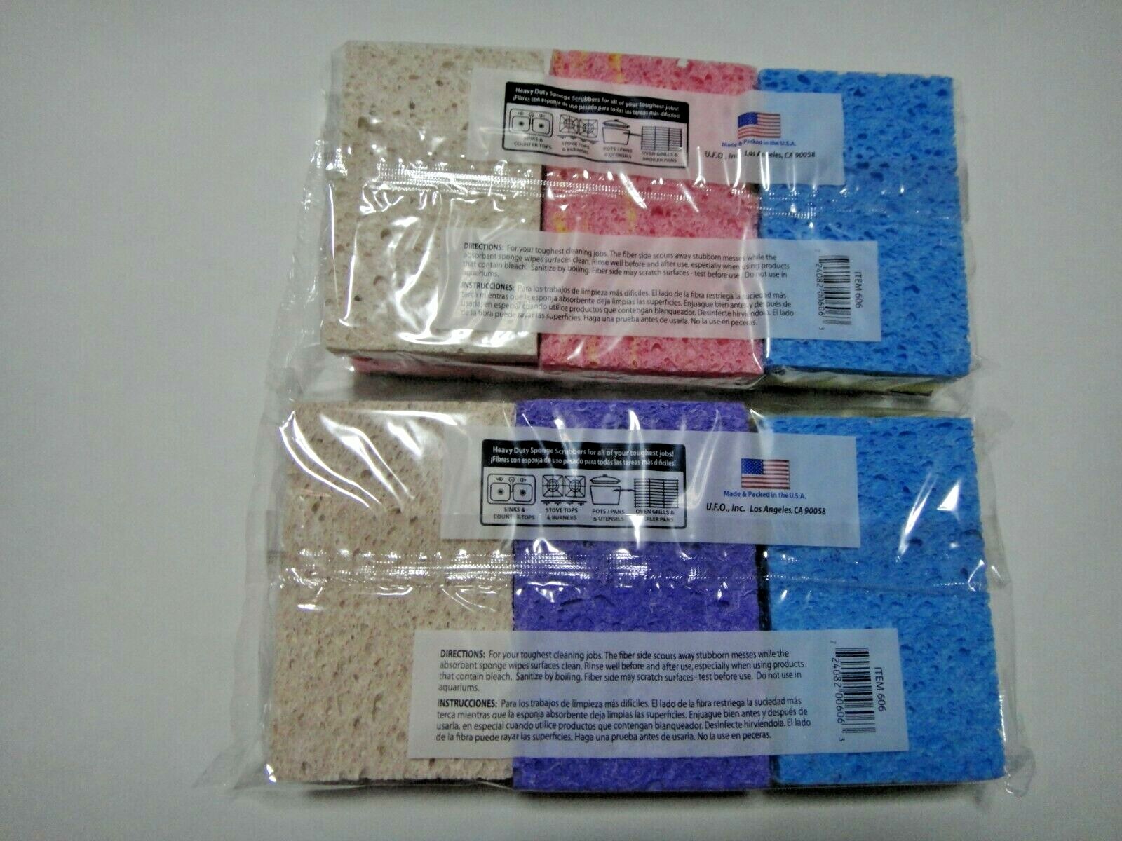 12 Pcs Cellulose Sponges & Sponge Scrubbers 2.75″ x 4.5″ US Seller