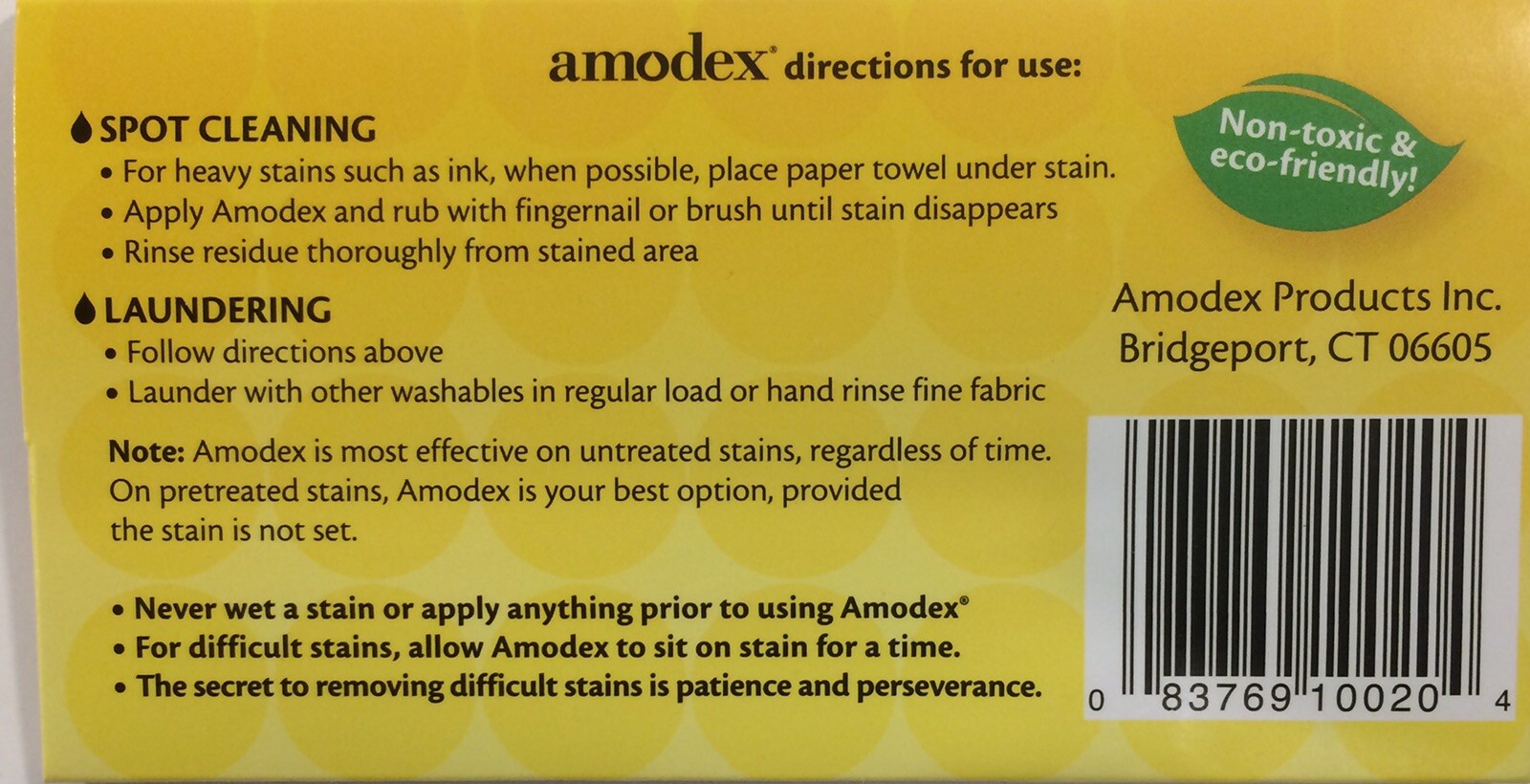 Amodex Ink & Stain Remover Trial Pack Set of 25 Single Unit Packs Non-Toxic
