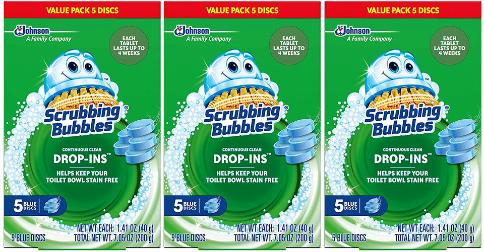Scrubbing Bubbles Toilet Tablets, Continuous Clean Toilet Drop Ins 3 pack 15 ct