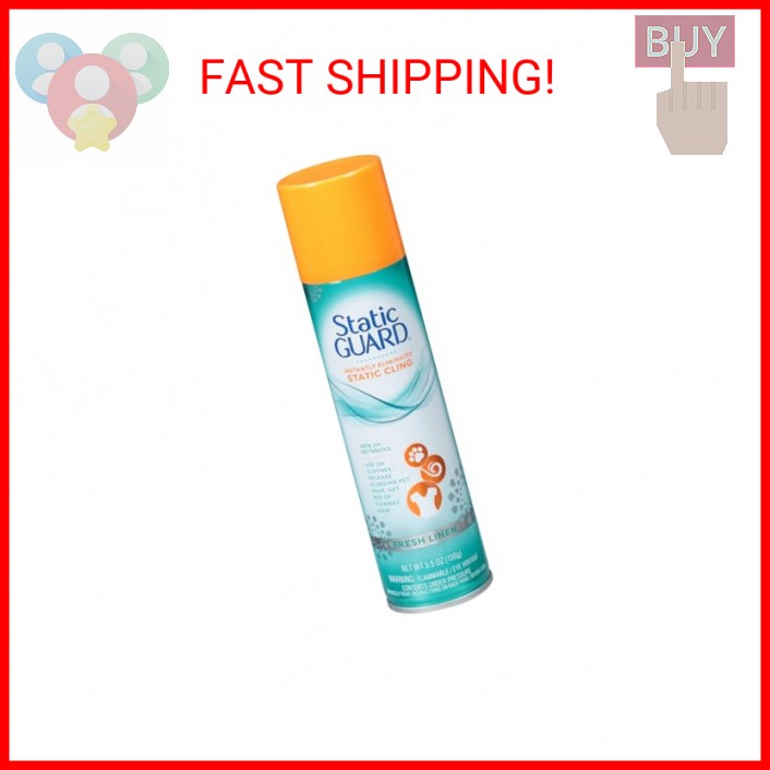 Static Guard Fabric Spray, Fresh Linen Scent, 5.5 Ounce Can