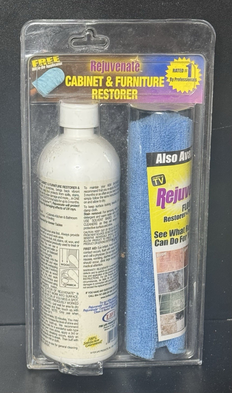 NEW Rejuvenate Cabinet & Furniture Restorer 16oz w/ Microfiber Applicator Glove