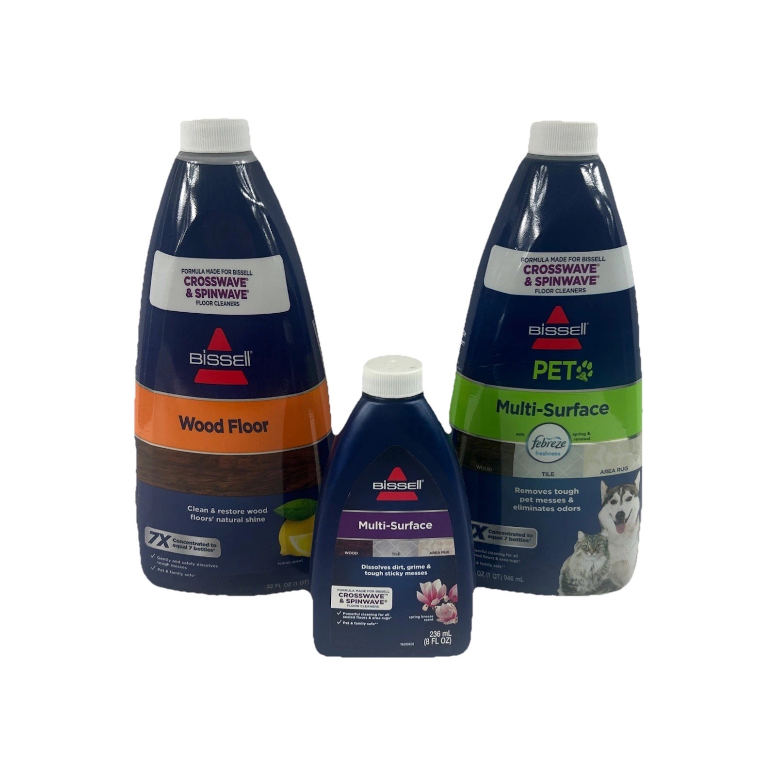 Bissell CrossWave 3-pack, Pet, Wood Floor And Multi-Surface Cleaning Formulas