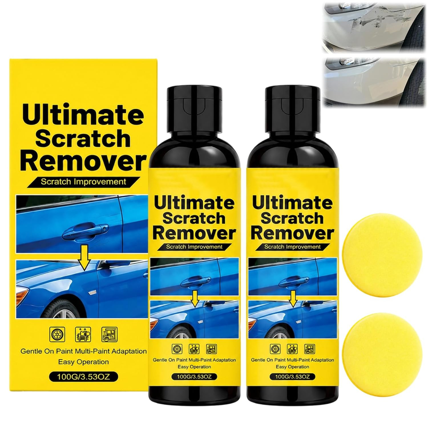 2PCS Nano polix Car Scratch Remover & Polishing Kit, Scratch Remover Kit, Quick