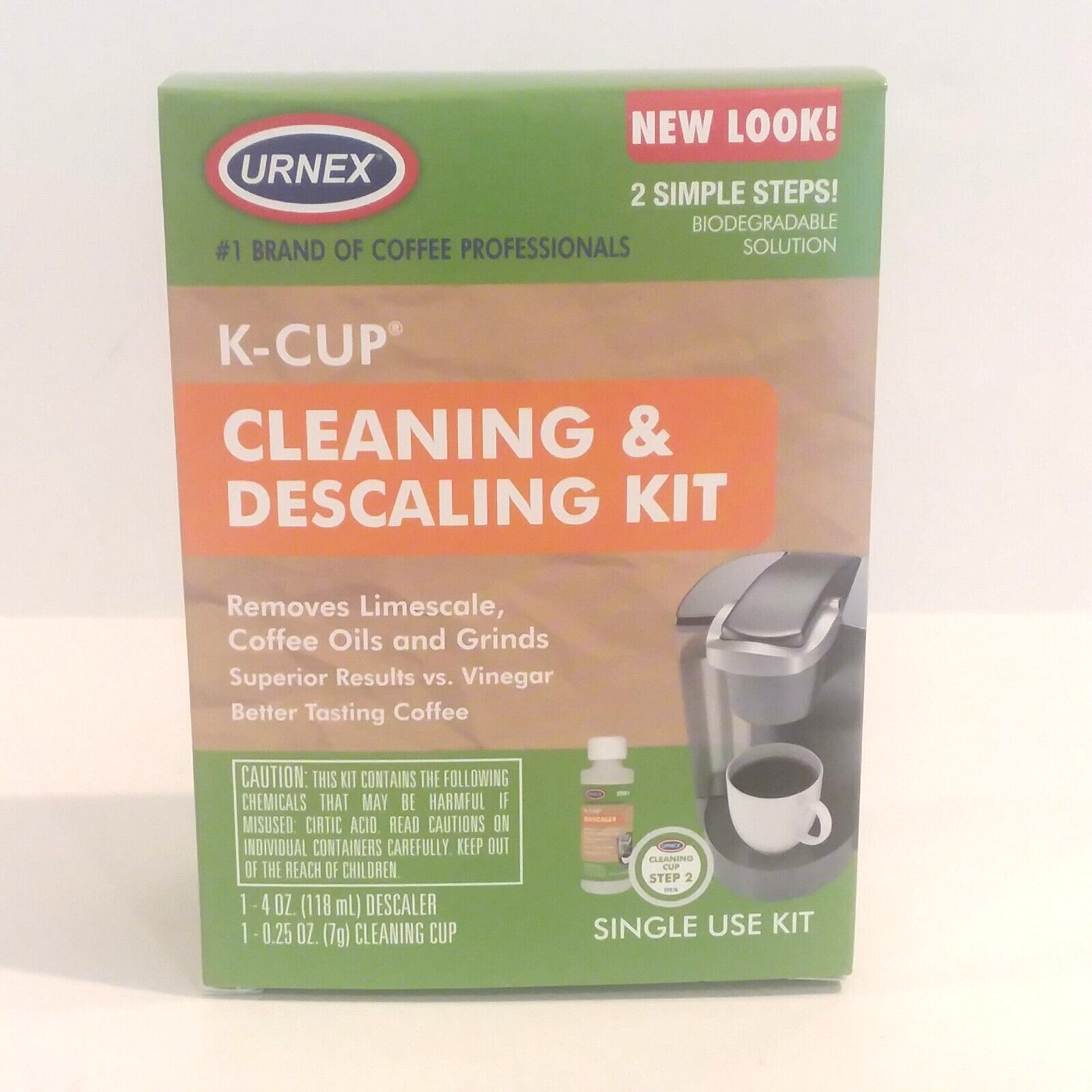 Urnex K-Cup Single Use Cleaning & Descaling Kit Compatible w Keurig K-Cup Brewer