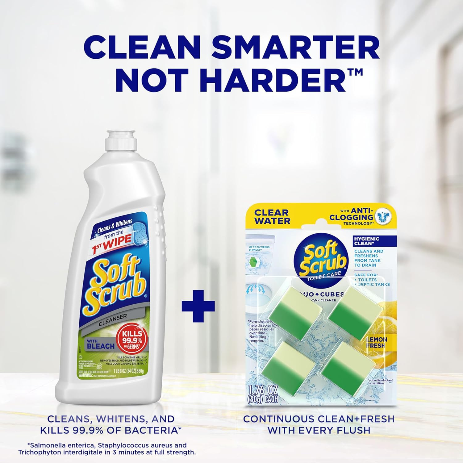 In-Tank Toilet Cleaner Clear Water Duocubes, 4Ct, Lemon Fresh