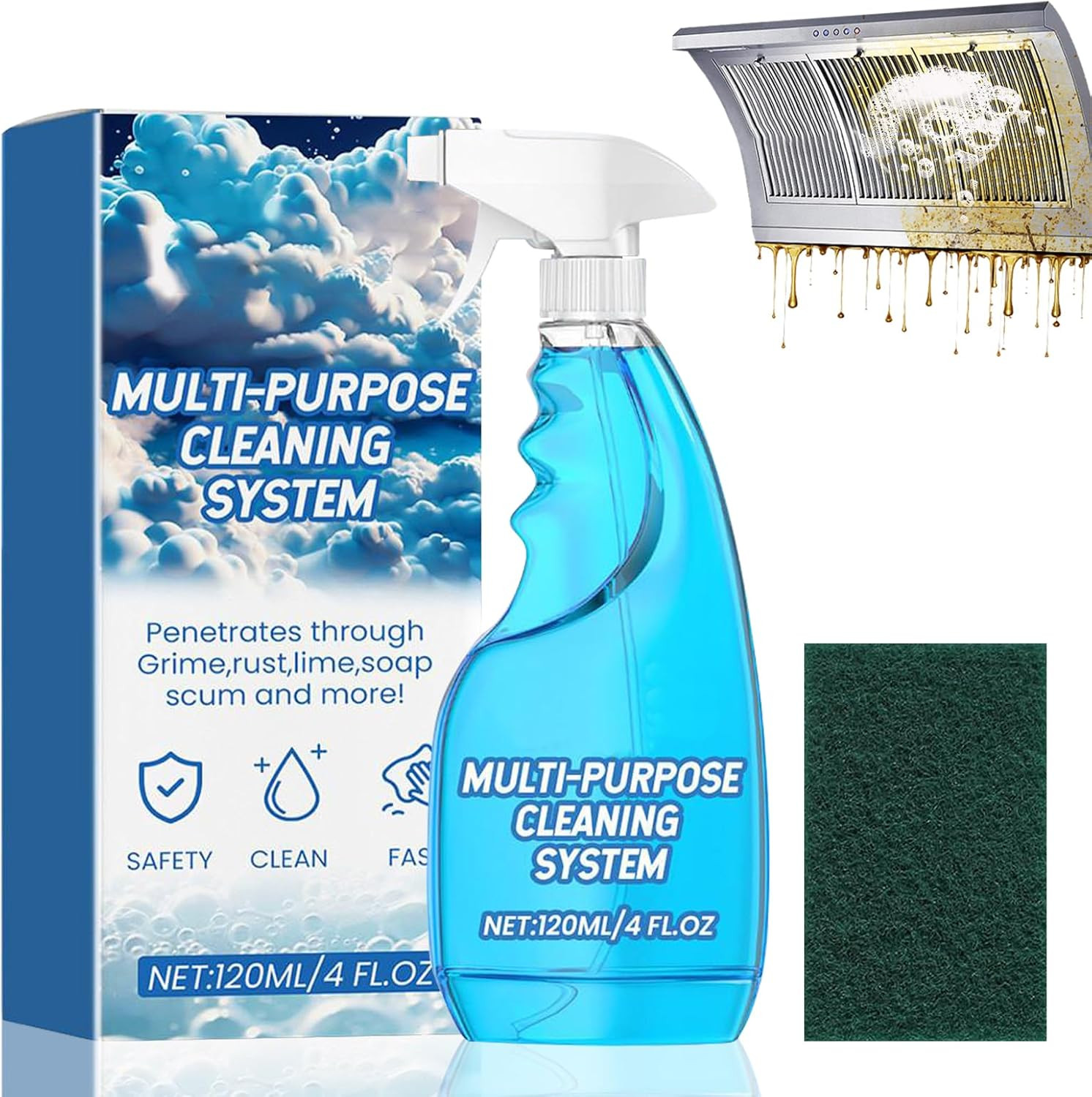 ANRUI Upgraded Splash Foam Spray Tablets with Bottle for All-Purpose Cleaning