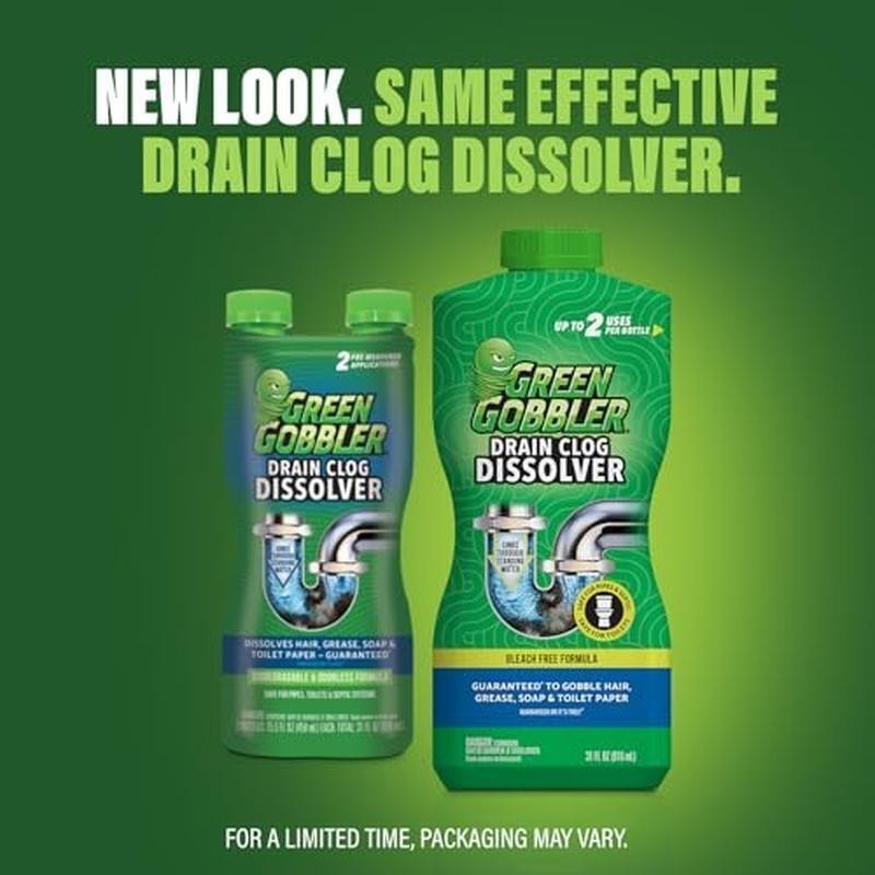 Hair Drain Clog Remover Liquid Pipe Cleaner Septic Safe 6-in-1 Formula Odorless