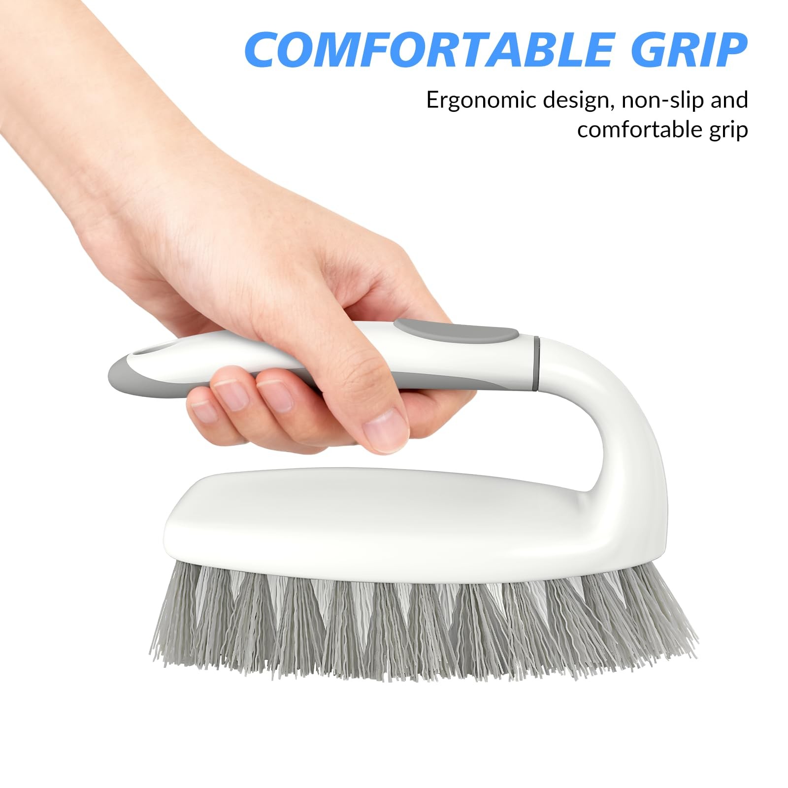 Heavy Duty Scrub Brush, Stiff Bristles Cleaning Brush with Non Slip Handle Sh…