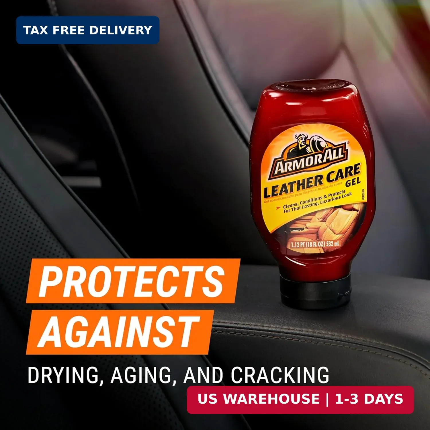 Armor All Car Leather Conditioner Gel, Interior Cleaner for Cars, Trucks and Mot