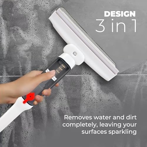 Window Cleaner Kit with Expandable Sprayer & Squeegee – Quick Drying for Glass,