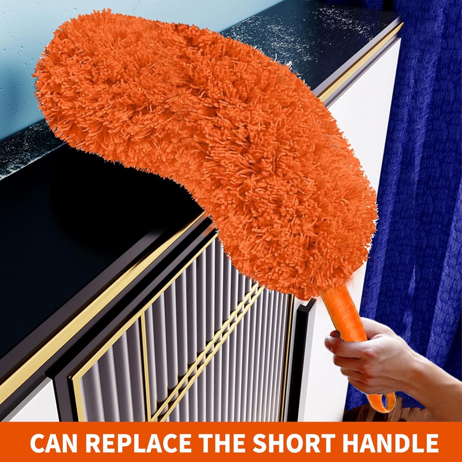 Cobweb Duster with Extension Pole,Cleaner Outdoor 110″ Telescoping Extended Sspi