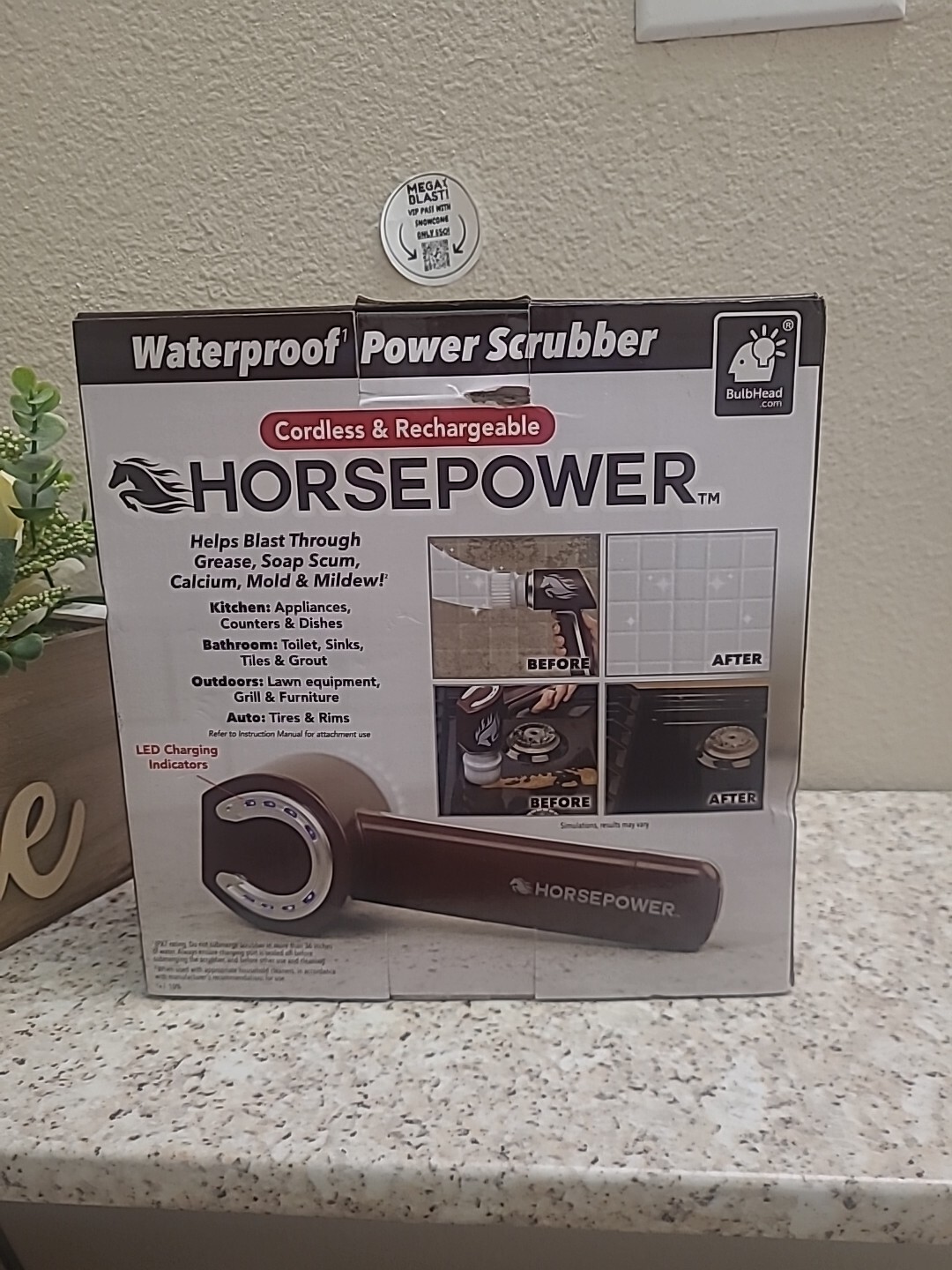 Ruby Horsepower Handheld Cordless Rechargeable Spinning Power Scrubber