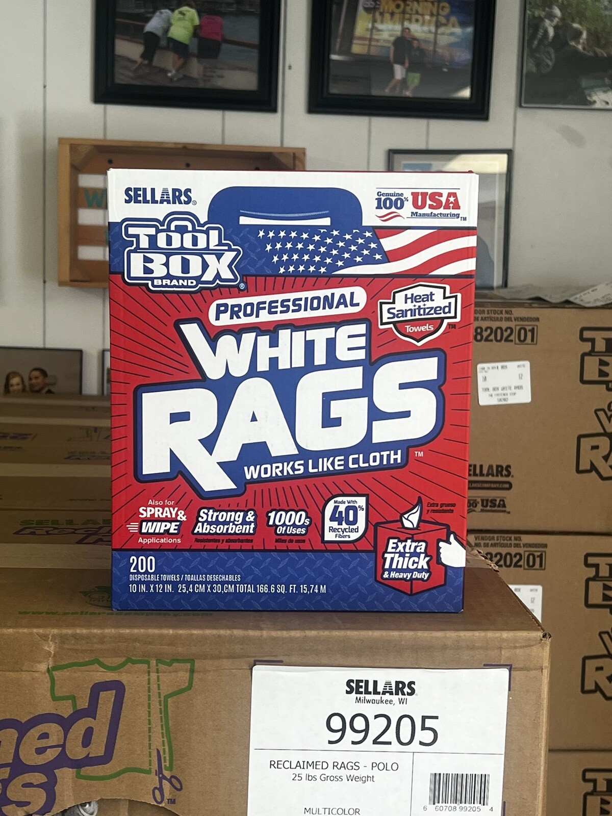 200 Count White Rags TOOLBOX Big Grip Refills Professional Clean Up Garage Rags