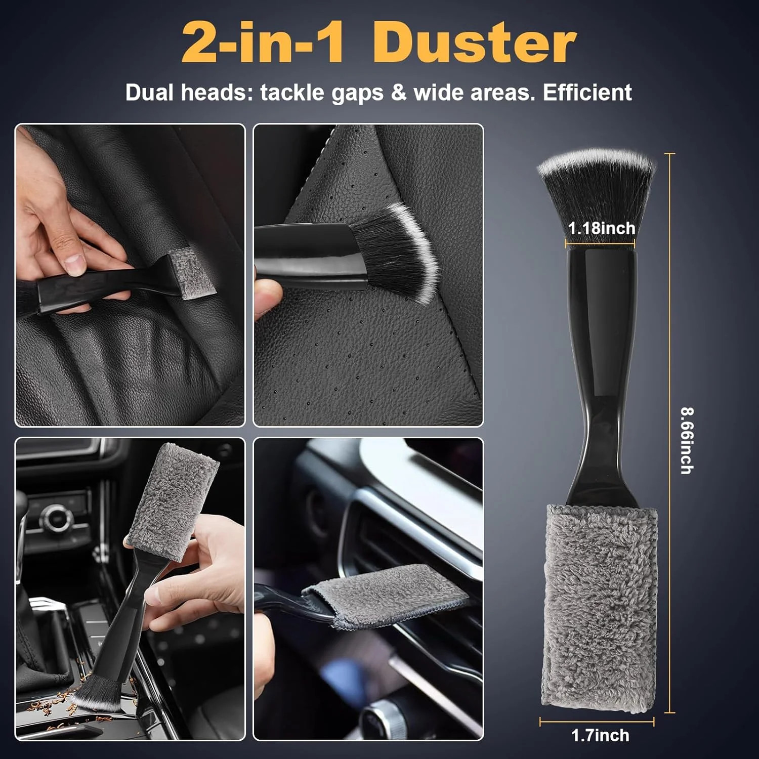 8-Piece Car Interior Detailing Kit – 160g Non-Sticky Gel (128% More Than 70g), U