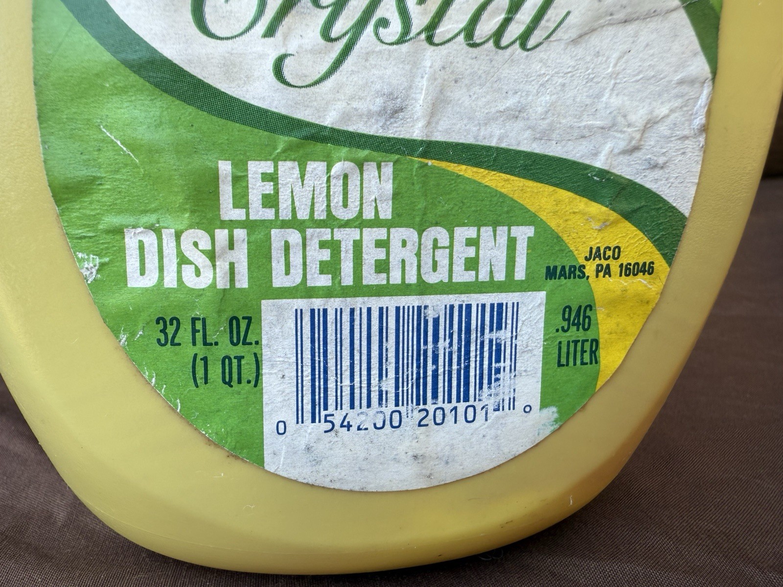 NEW Vintage NOS Crystal Lemon Dish Washing Detergent Liquid Soap 32oz Movie Prop