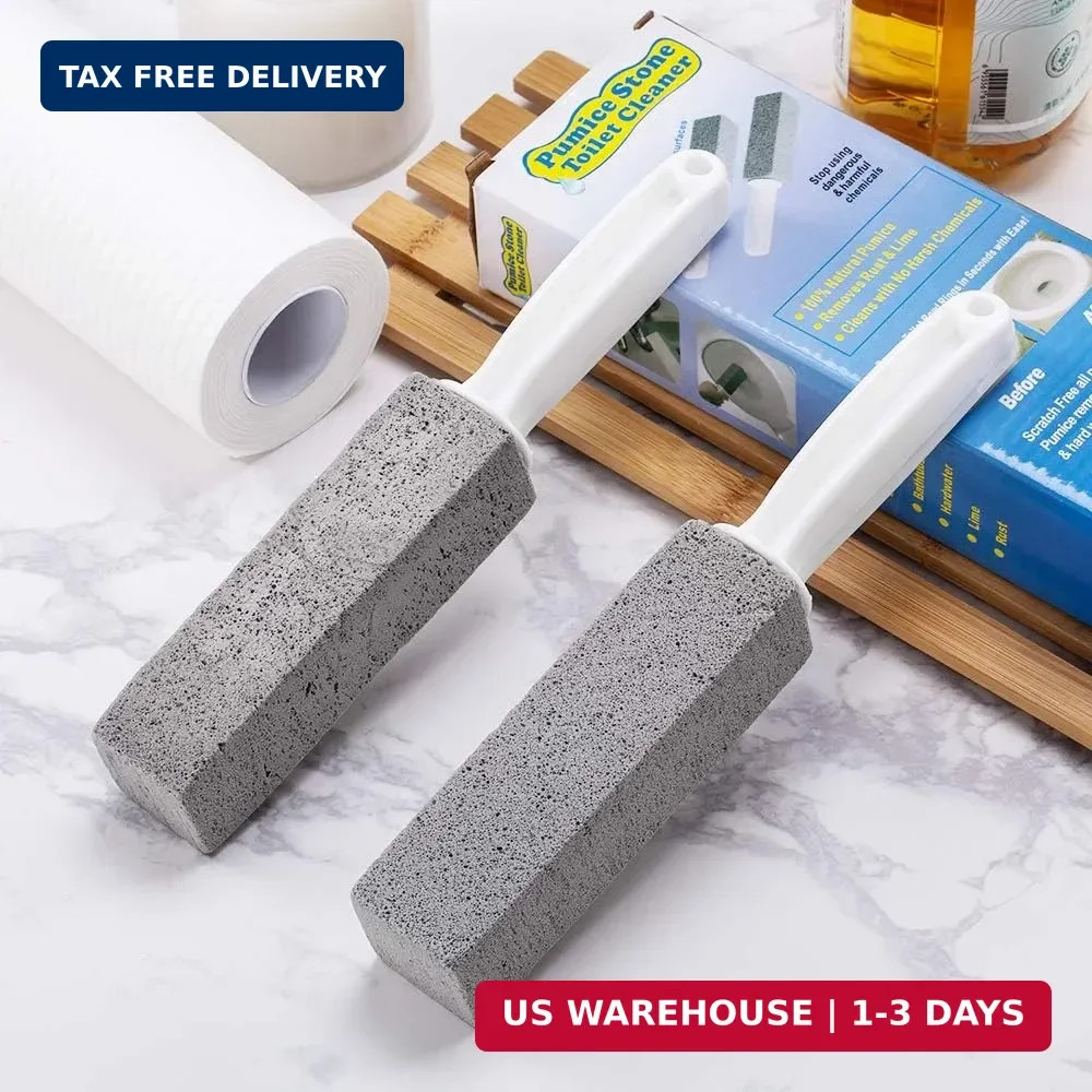 Kadden 2 Pack Pumice Stone Toilet Bowl Cleaner with Handle, Hard Water Ring Remo