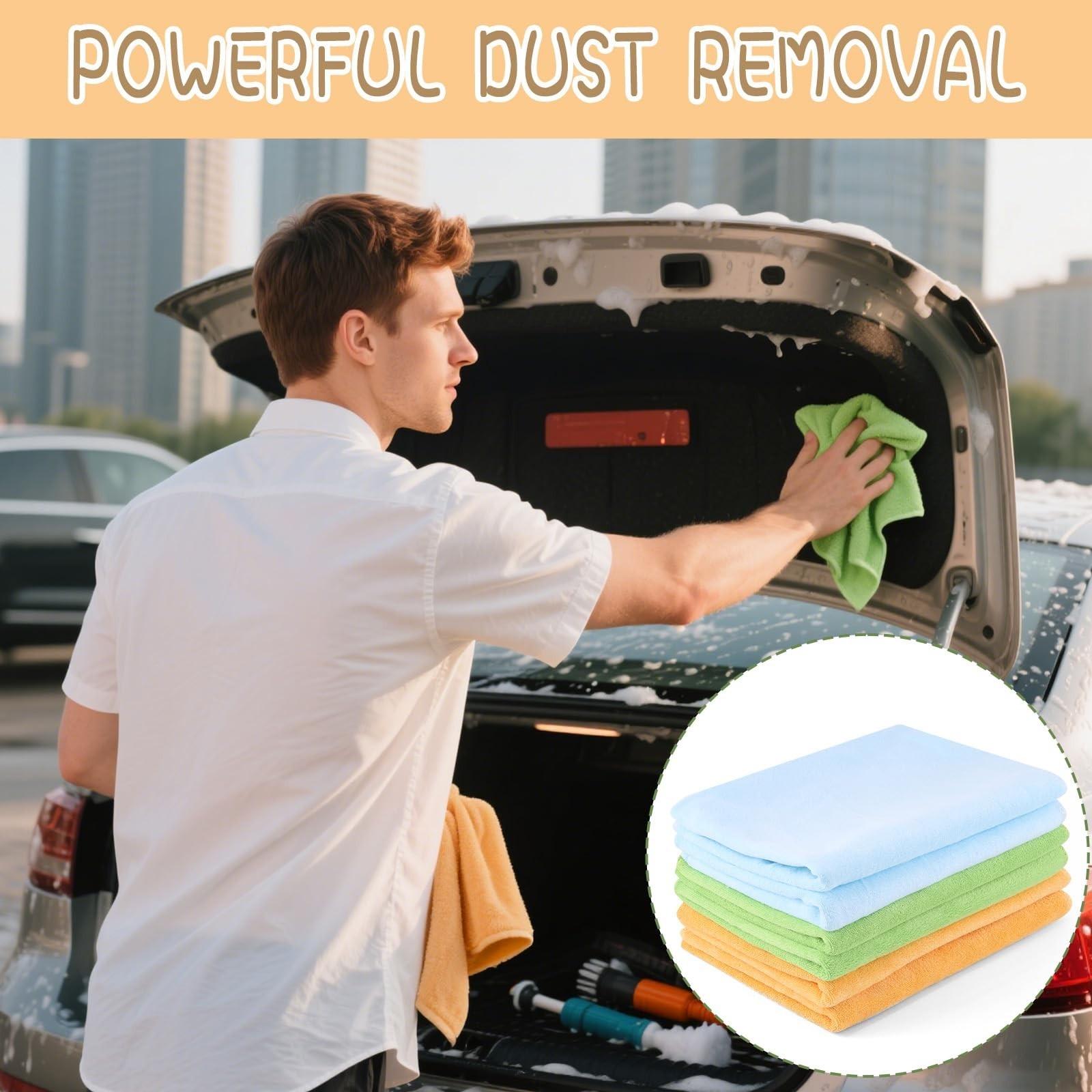 6 Pack Extra Large Microfiber Cleaning Cloths 20″x30″, Lint-Free Reusable Tow…