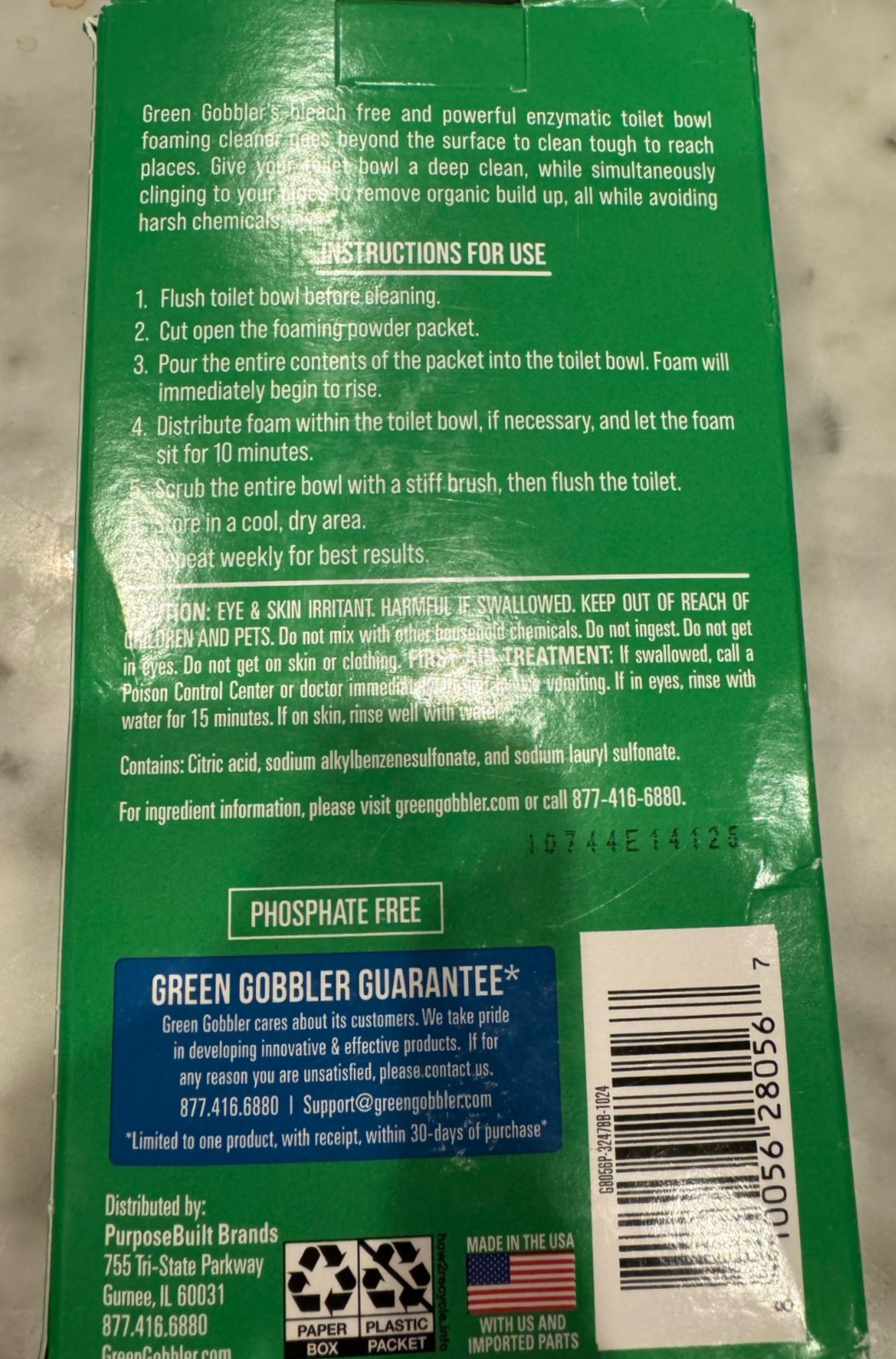 Green Gobbler 5-in-1 Foaming Toilet Bowl Cleaner Pipe Build-up Remover NEW