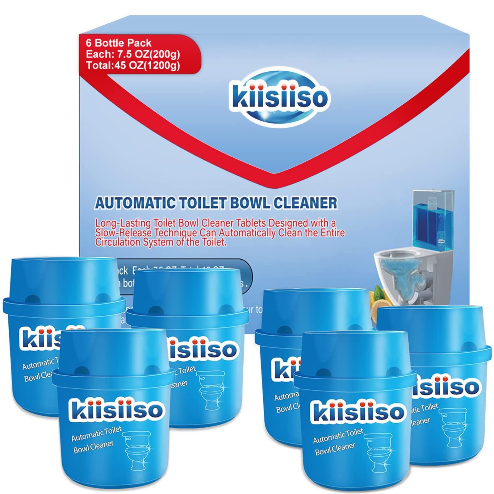 Toilet Bowl Cleaners (6 Bottles PACK), Automatic Long-Lasting Toilet Bowl Cleane